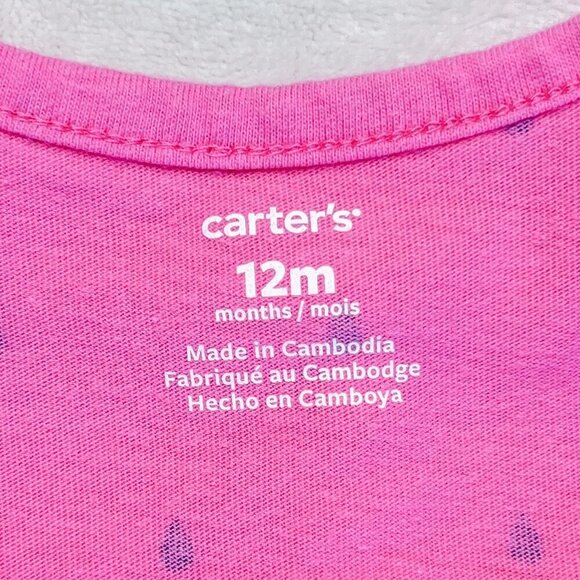 Carter's Baby Girls Bodysuit | Skirted | 12 Months | Watermelon | Pink | Cute - Picture 7 of 9